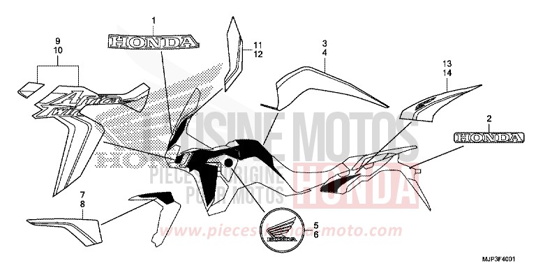 MARKE/EMBLEM (DREIFARBIG) von Africa Twin PEARL GLARE WHITE (NHB53H) von 2017